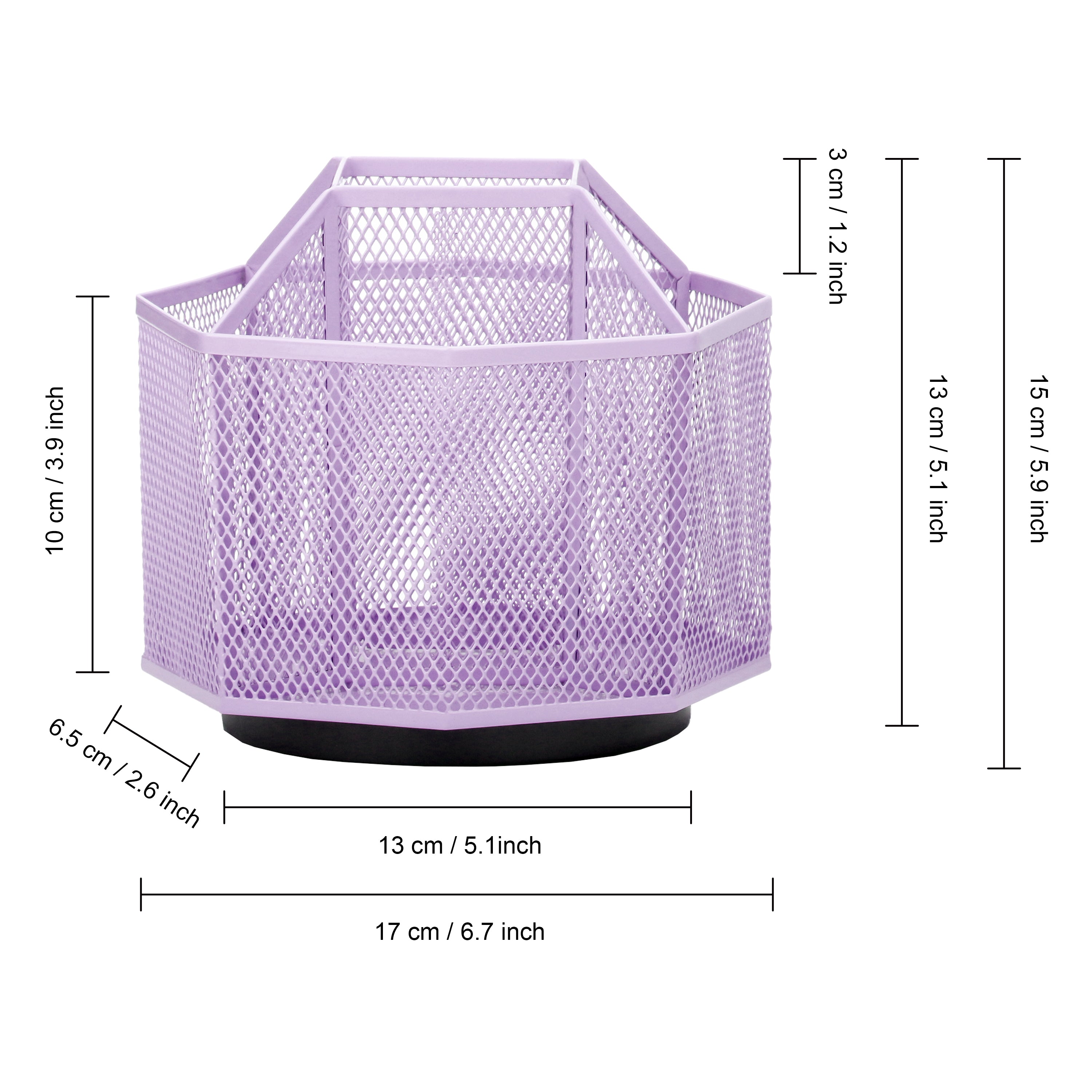 EXERZ Desk Organiser/Pencil Holder,Multifunctional 360 Rotating , Light Purple