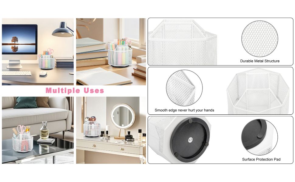 EXERZ Desk Organiser/Pencil Holder/Multifunctional 360 Rotating