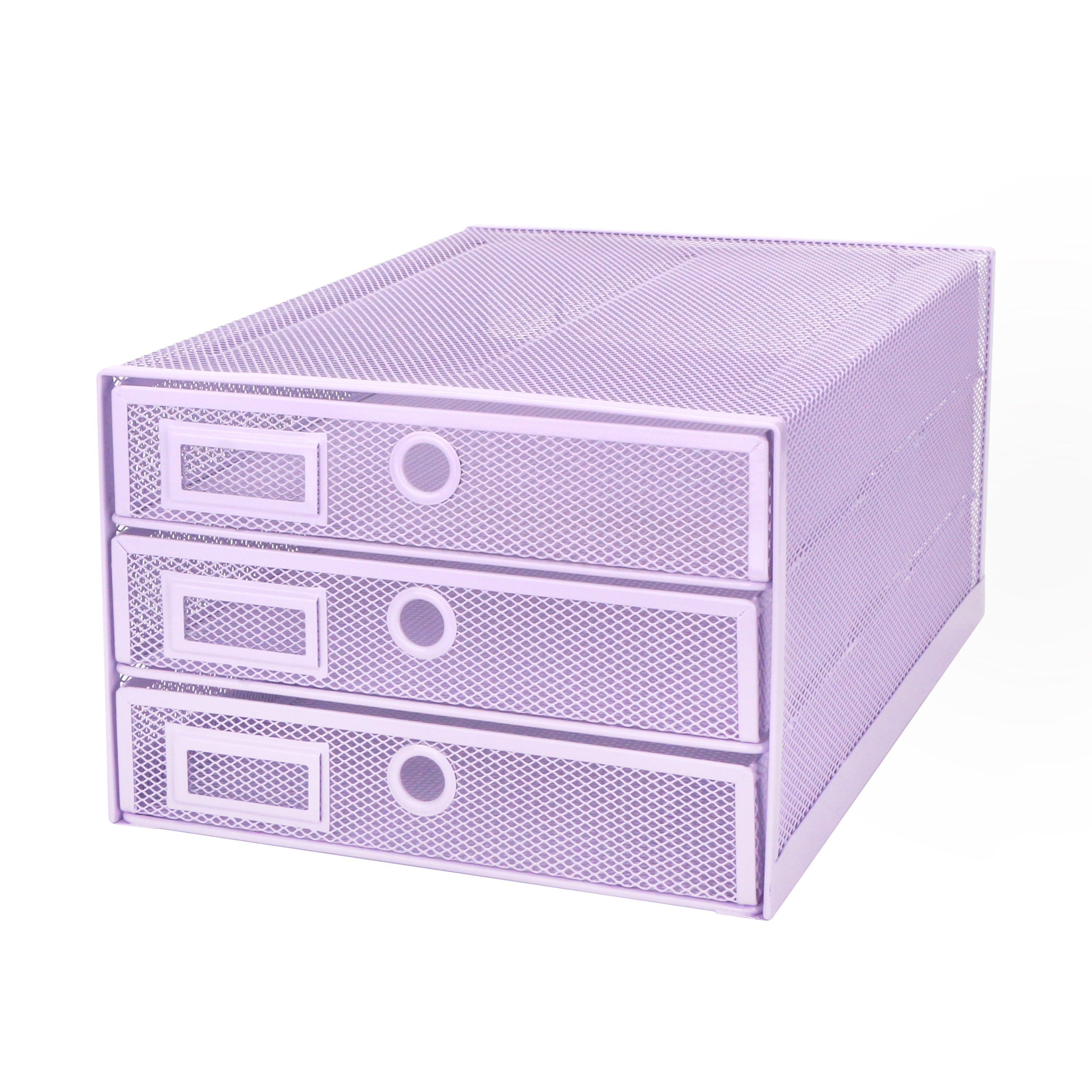 EXERZ Paper Sorter 3 Tier Drawers A4 /Letter Tray, Light Purple