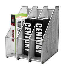 Exerz Magazine Holder Triple Rack, Mesh Metal - 3 Compartments Vertical