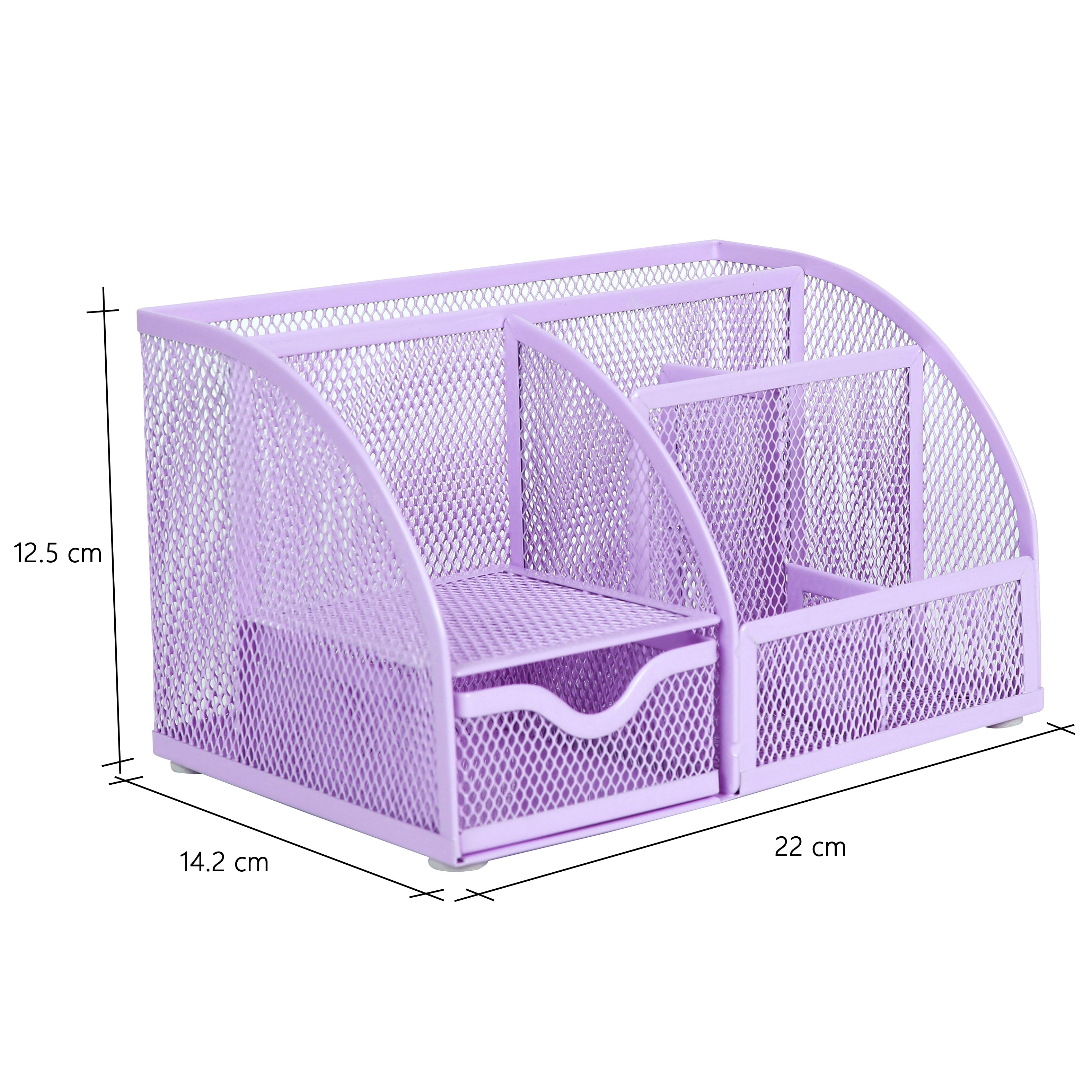 EXERZ Mesh Desk Organiser – 7 Compartments, Multifunctional Pencil Holder