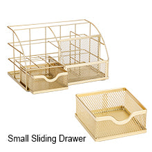 EXERZ Mesh Desk Organiser – 7 Compartments, Multifunctional Metallic Holder