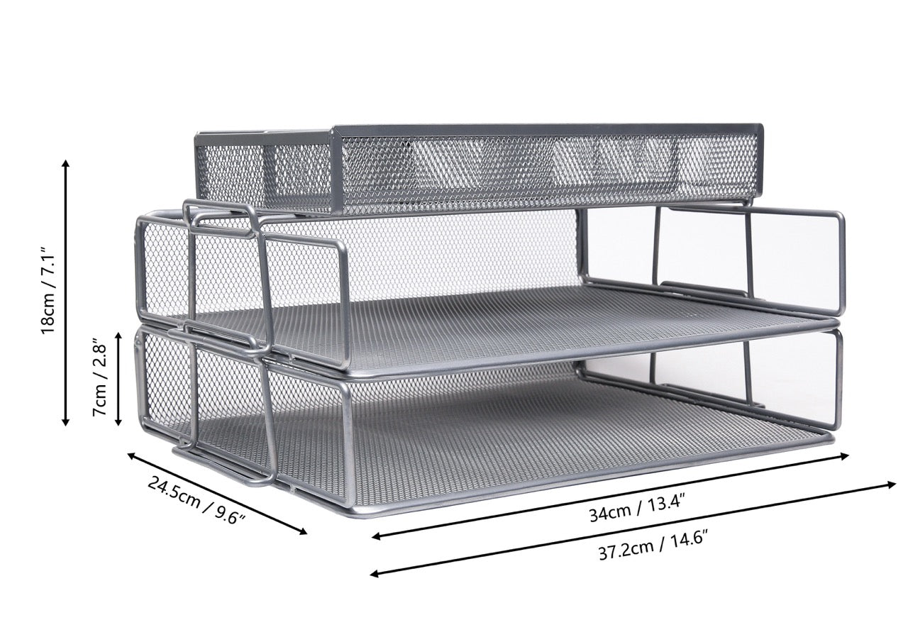 EXERZ Stackable Paper Sorters with Tray 3pcs,