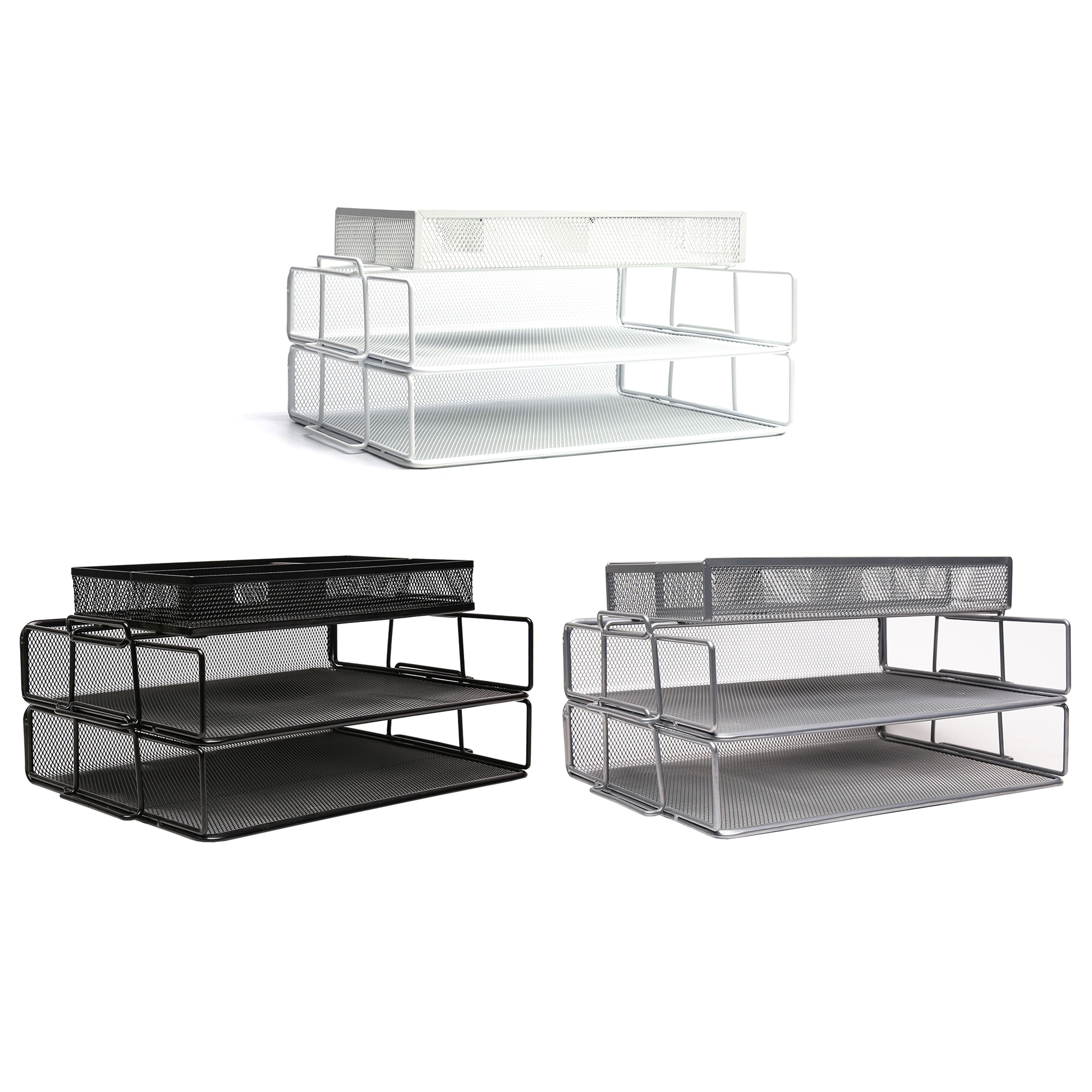 EXERZ Stackable Paper Sorters with Tray 3pcs,