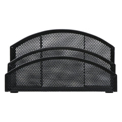 EXERZ Mesh Desk Organiser – 3-Tier Letter Holder with 4 Compartments (Black)