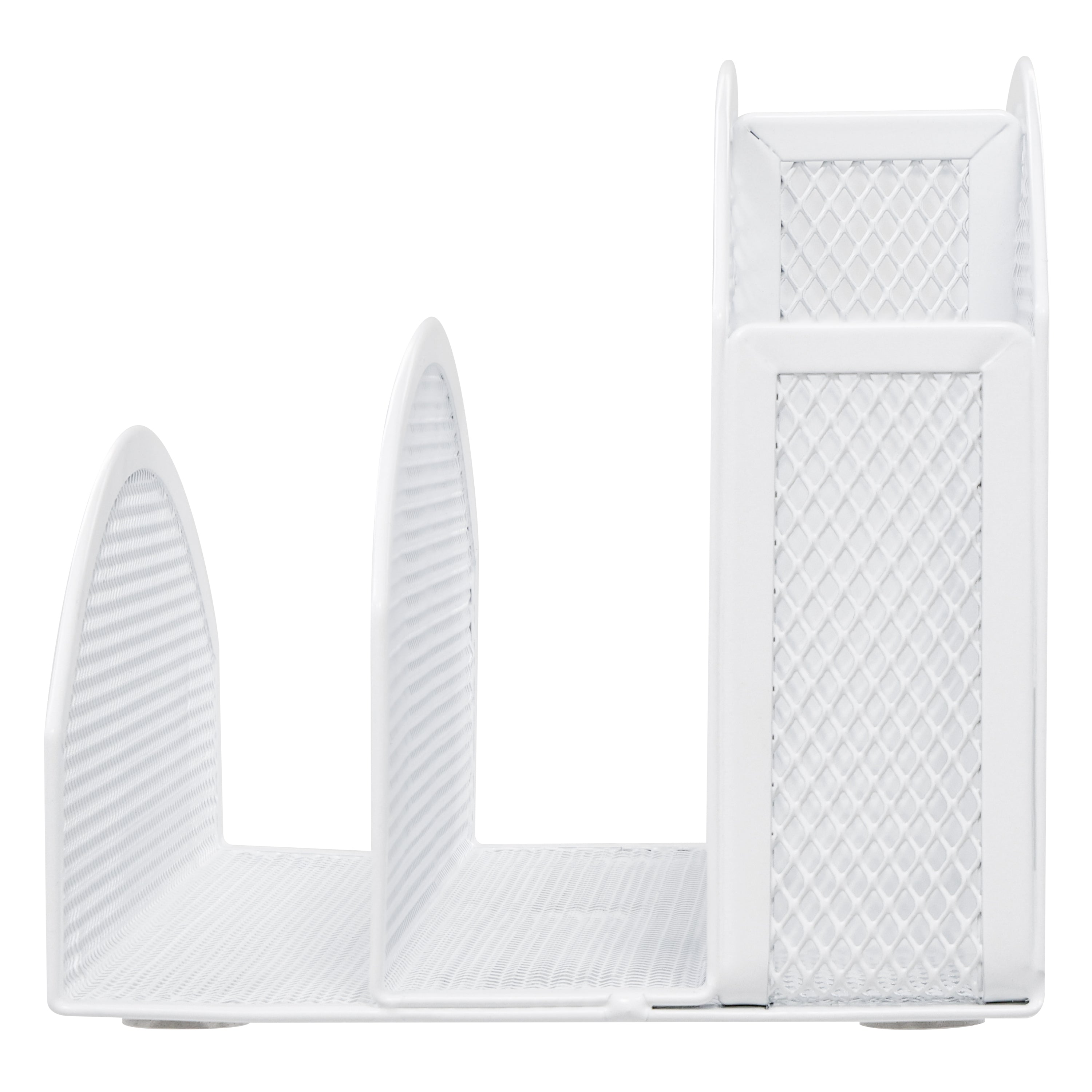EXERZ Mesh Desk Organiser – 3-Tier Letter Holder with 4 Compartments (White)