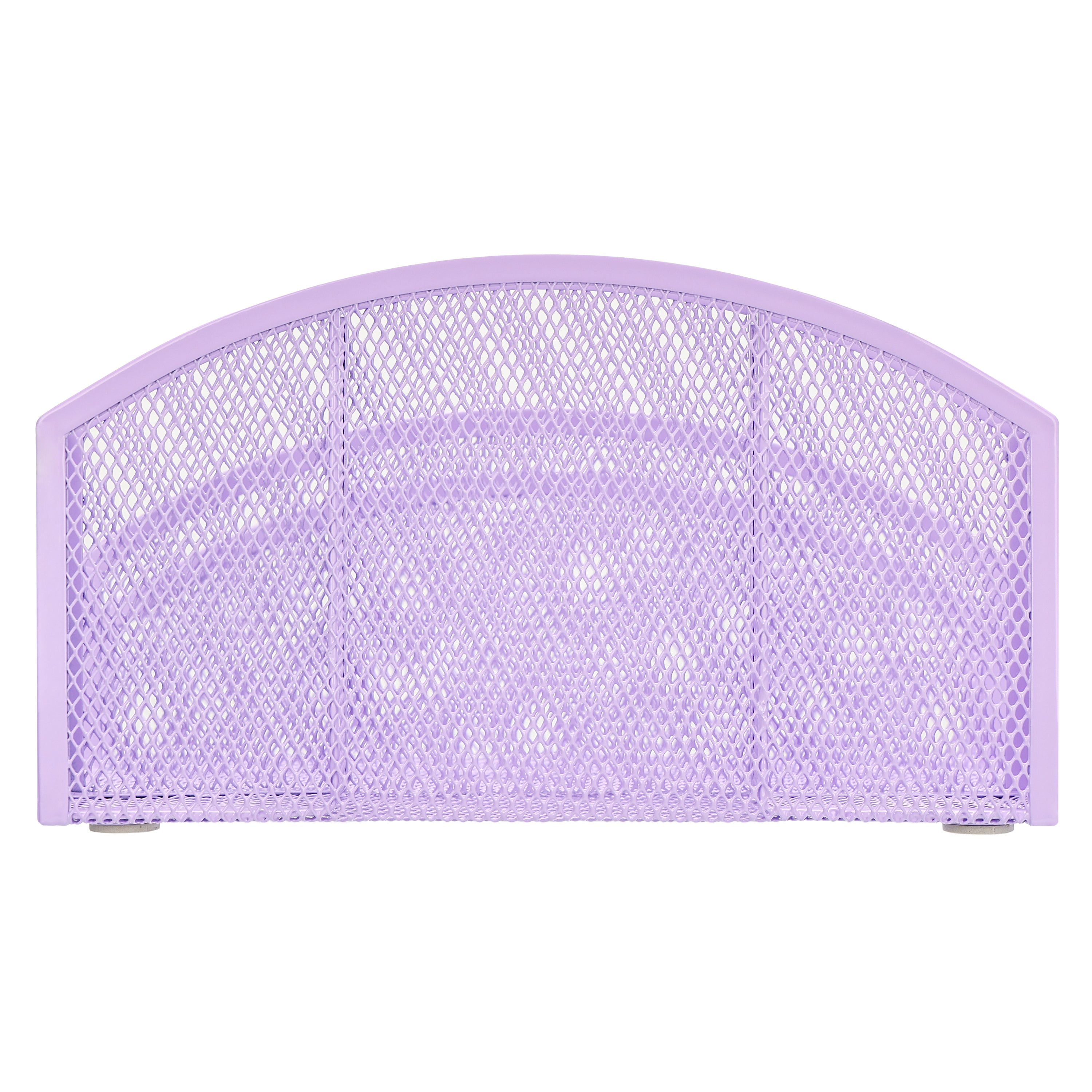EXERZ Mesh Desk Organiser – 3-Tier Letter Holder with 4 Compartments (Light Purple)