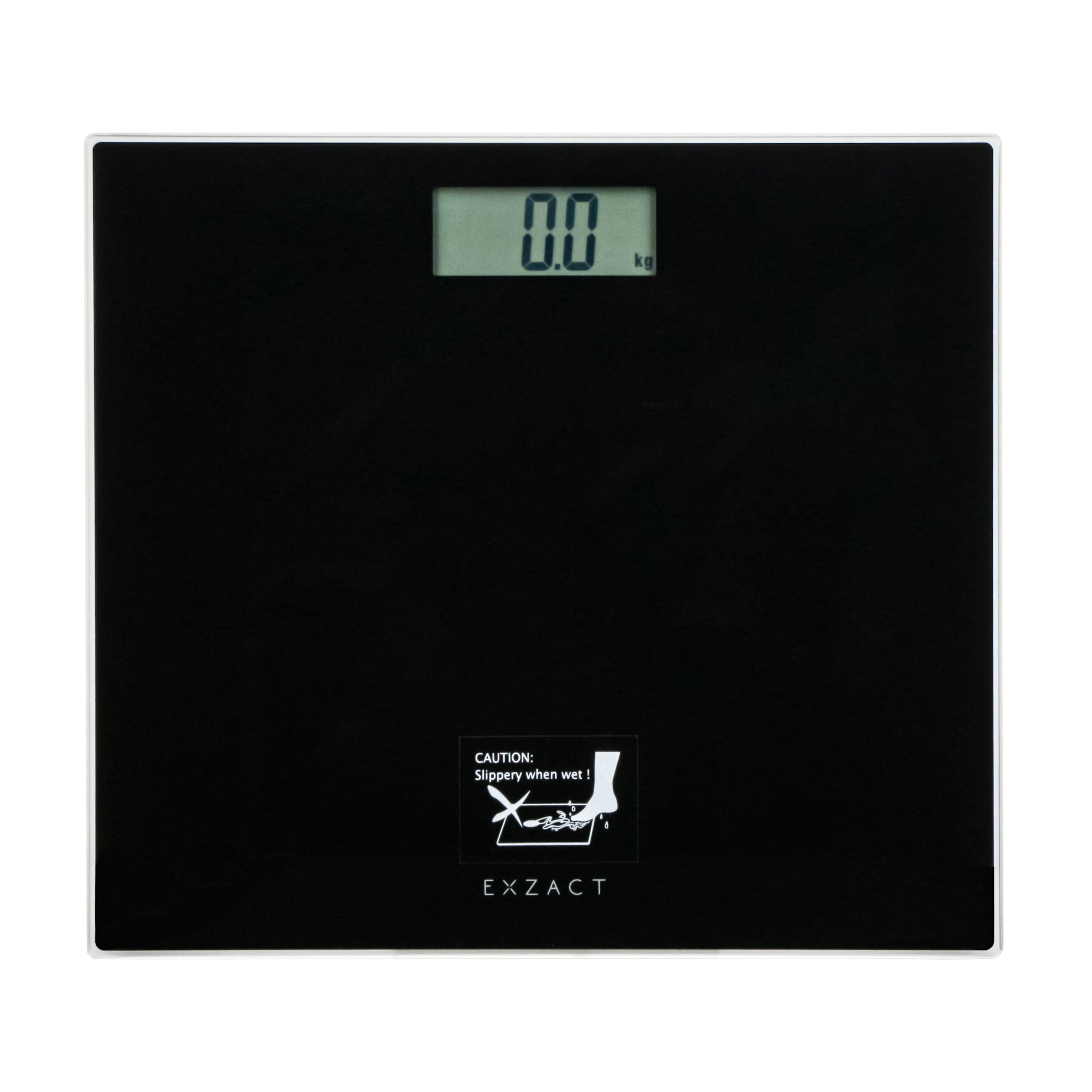 EXZACT Digital Bathroom Scale – 150kg/330lb, Metric & Imperial, Black Glass