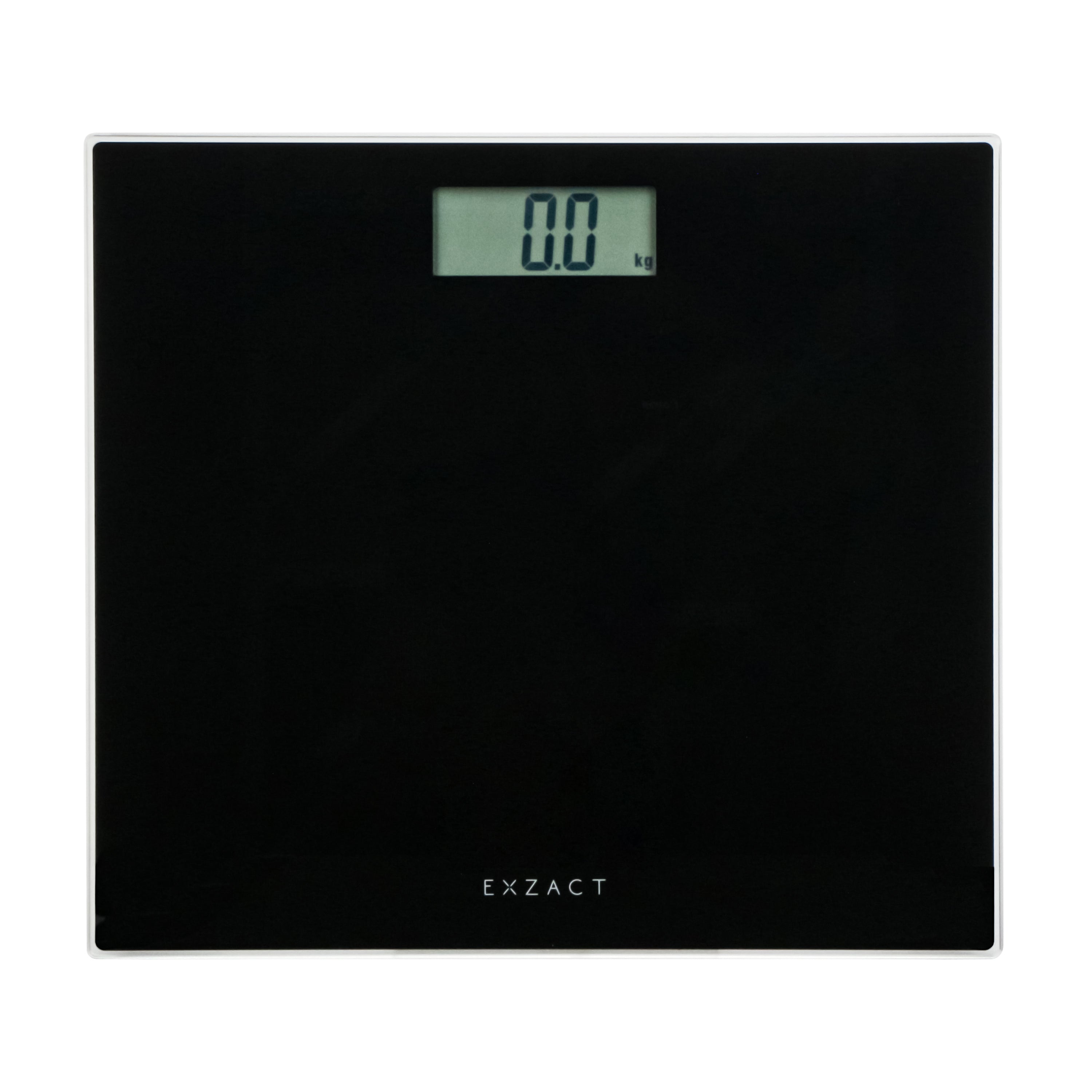 EXZACT Digital Bathroom Scale – 150kg/330lb, Metric & Imperial, Black Glass
