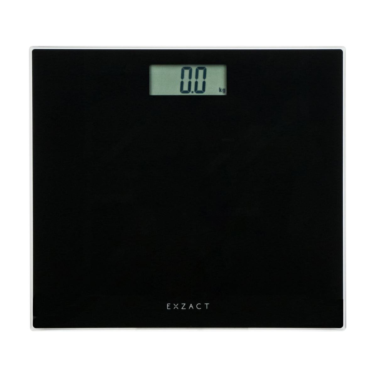 EXZACT Digital Bathroom Scale – 150kg/330lb, Metric & Imperial, Black Glass