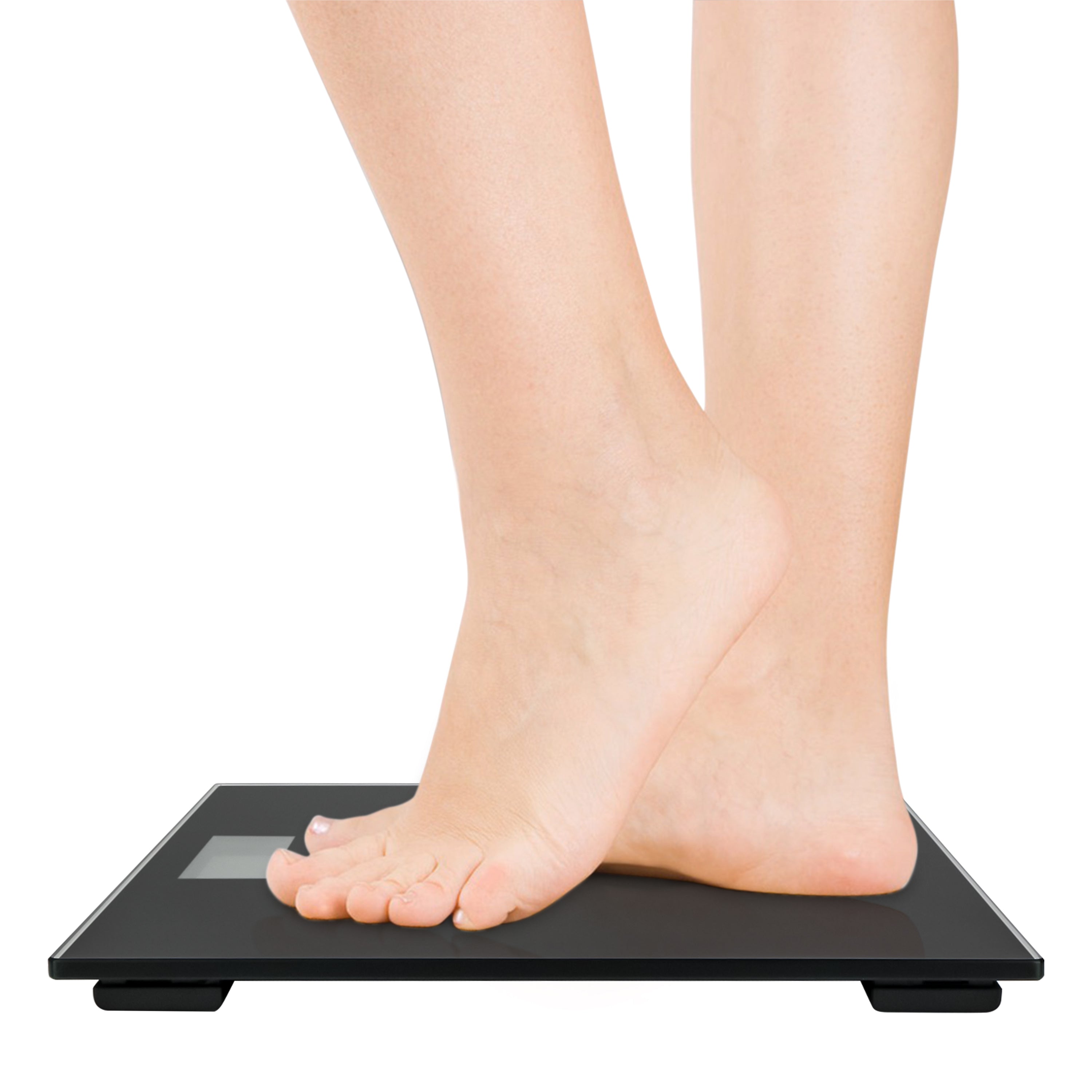 EXZACT Digital Bathroom Scale – 150kg/330lb, Metric & Imperial, Black Glass