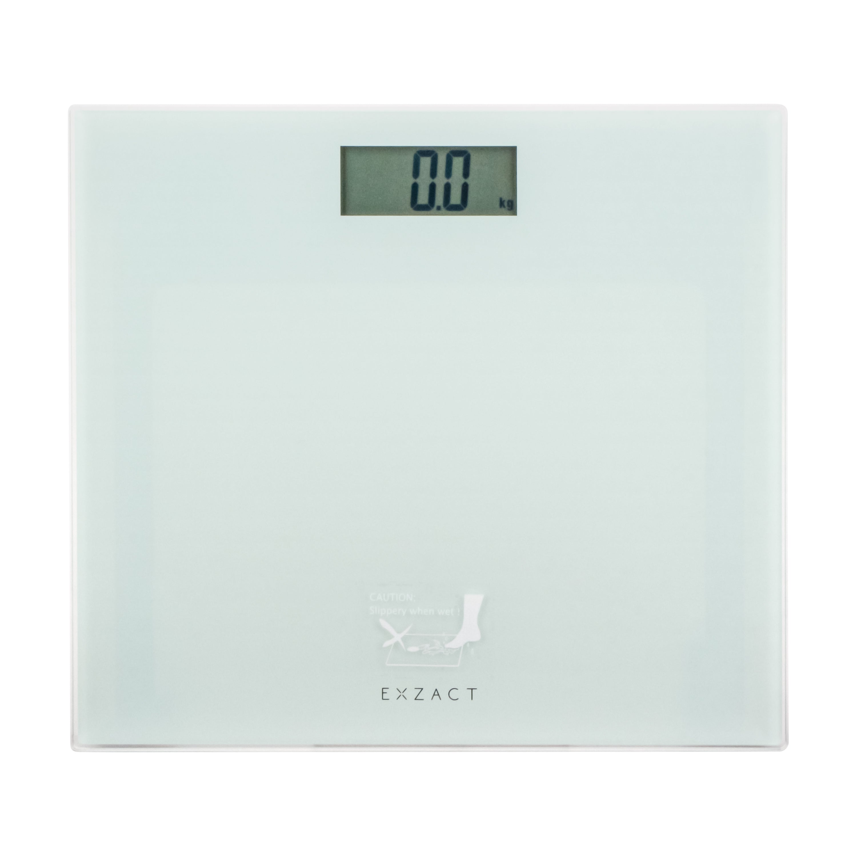 EXZACT Digital Bathroom Scale – 150kg/330lb, Metric & Imperial, White Glass
