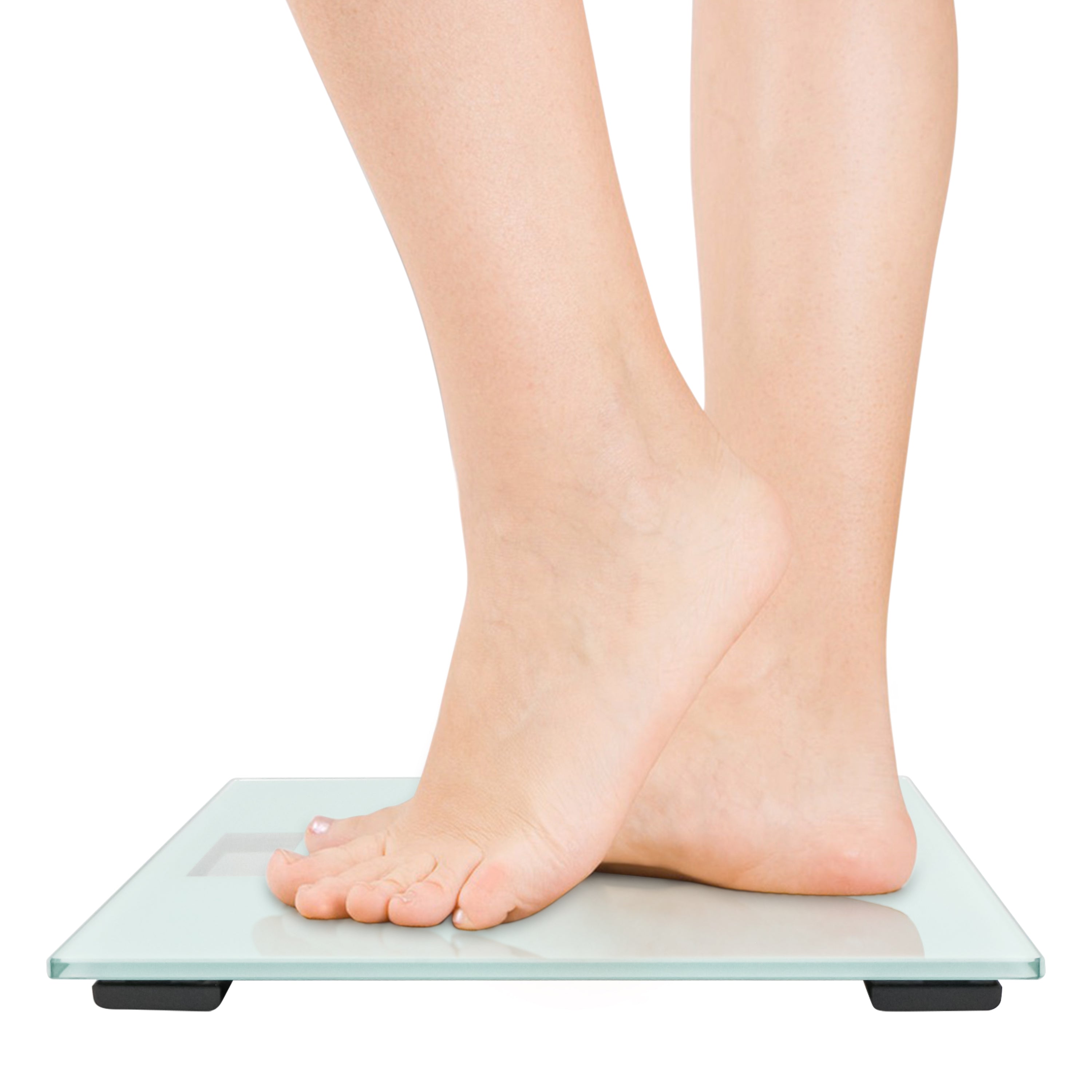 EXZACT Digital Bathroom Scale – 150kg/330lb, Metric & Imperial, White Glass