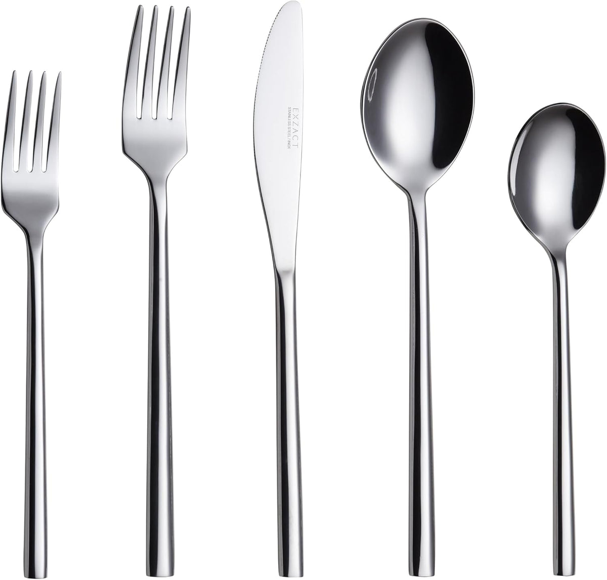 EXZACT 20pcs Cutlery Set Forged Stainless Steel. Dish Washer Safe, Serve for 4