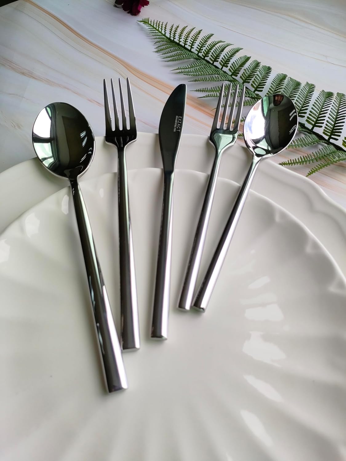EXZACT 20pcs Cutlery Set Forged Stainless Steel. Dish Washer Safe, Serve for 4