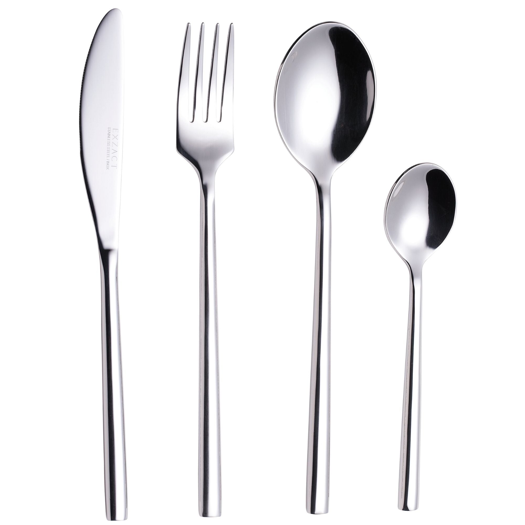 Exzact Cutlery Set Forged Stainless Steel - Forks, Table Knives, Table Spoons, Teaspoons