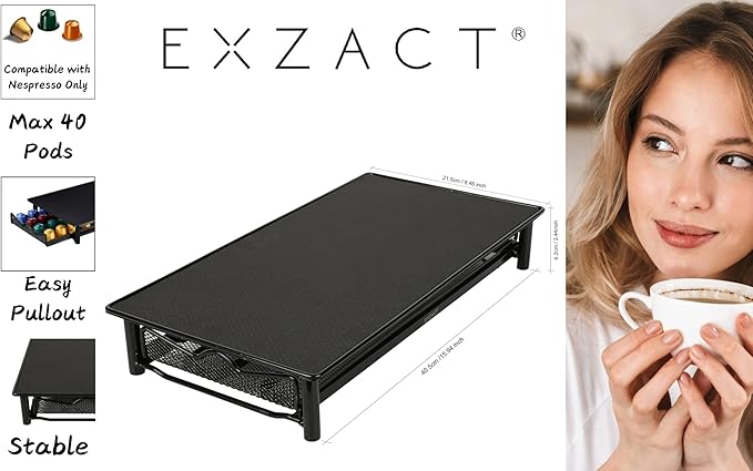 EXZACT Coffee Capsule Drawer for Nespresso Pods