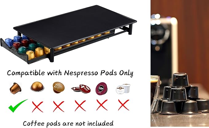 EXZACT Coffee Capsule Drawer for Nespresso Pods