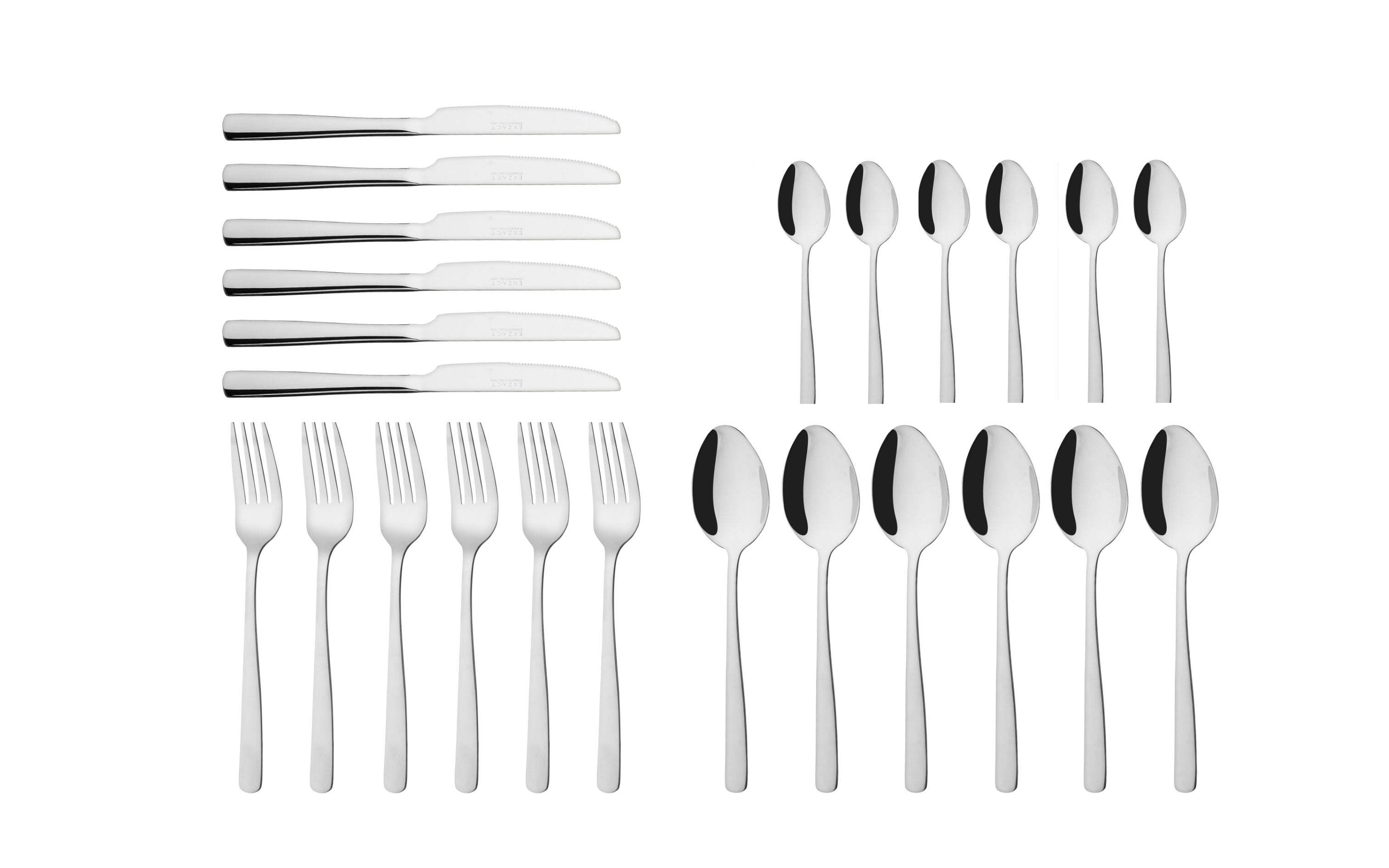 Exzact Cutlery Set – Premium Stainless Steel, Mirror Polished, Dishwasher Safe