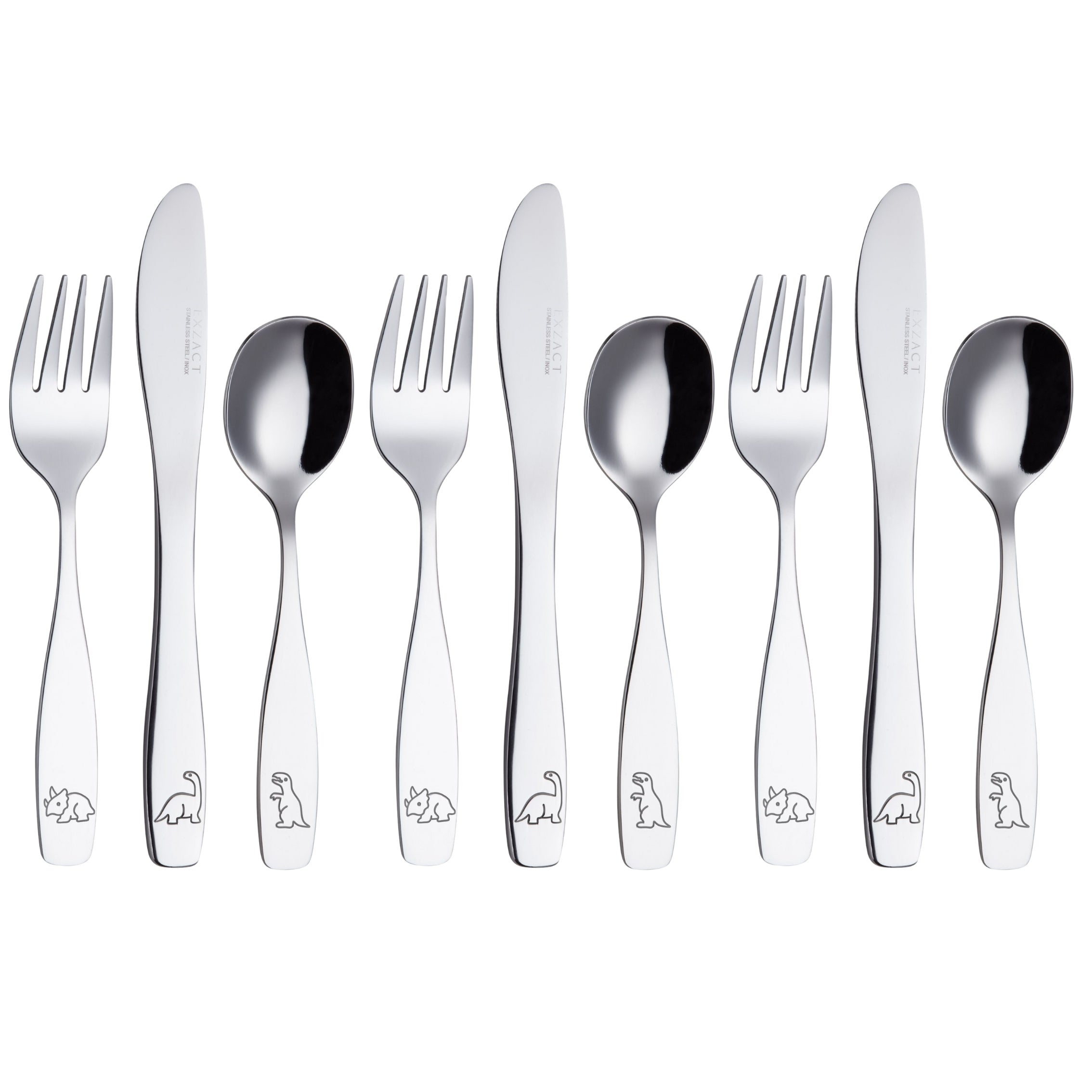 Exzact Childrens Cutlery 9pcs Stainless Steel, Kid Cutlery/Todler Silverware