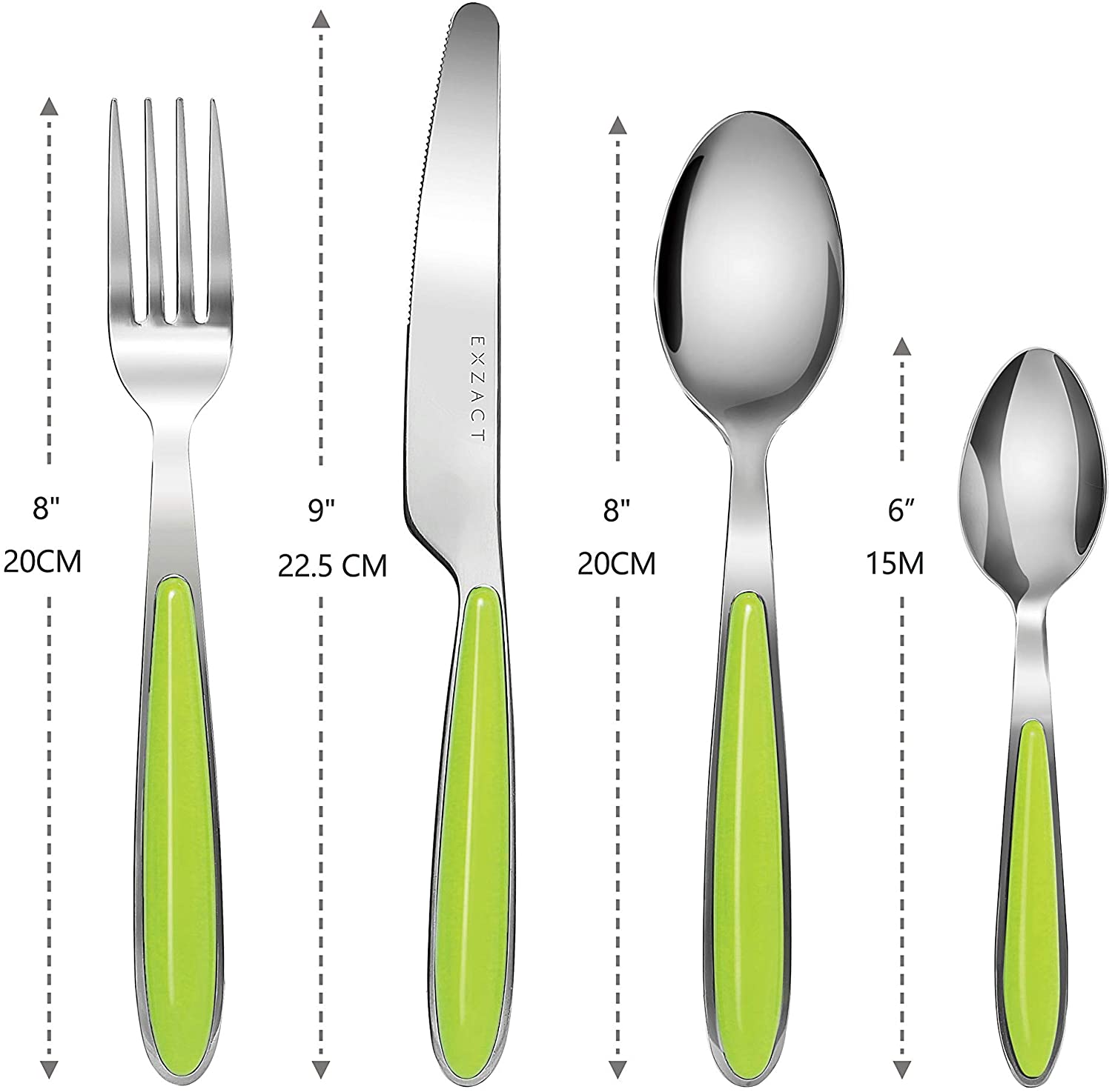 EXZACT Cutlery Set, Stainless Steel with Color Handles - EX07
