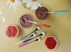 Exzact Ice-Cream Sundae Spoon 6pcs Stainless Steel Assorted Colours