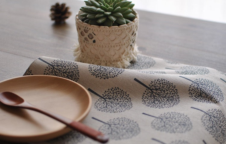 CosyAurora Mulberry Trees Linen Placemats, Set of 4, 30 x 40 cm