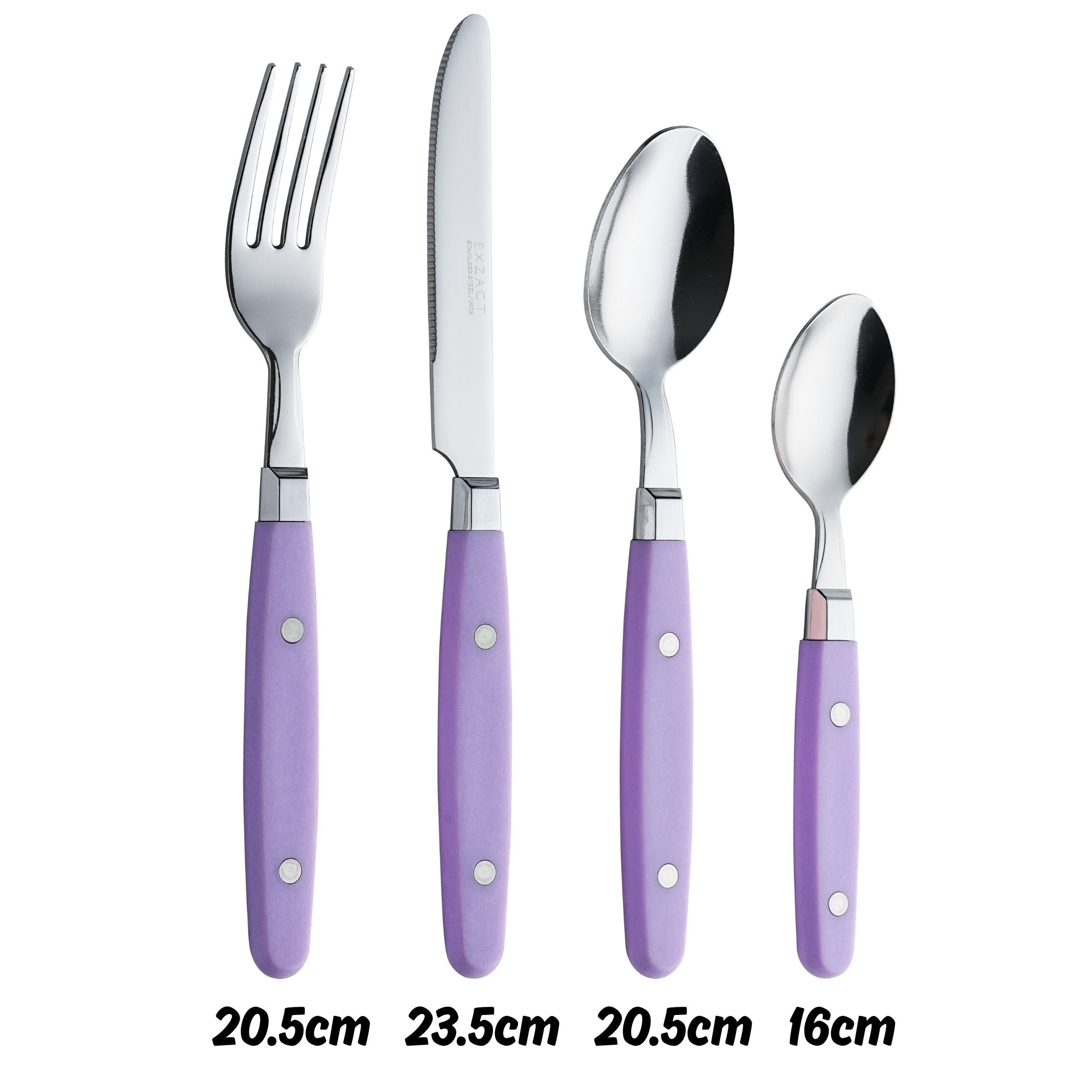 EXZACT Cutlery Set 24pcs Stainless Steel - with Rivet Craft Handles