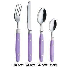 EXZACT Cutlery Set 24pcs Stainless Steel - with Rivet Craft Handles