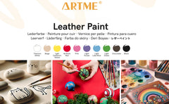 Artme Acrylic Leather Paint 10 colours 20ml x10, Waterproof