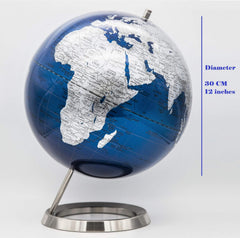 EXERZ 30CM World Globe - Stainless Steel Ring Standing