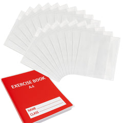 EXERZ A4 Book Covers 20 Pack Matt PVC Adjustable Sleeves for Notebooks