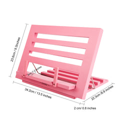 Exerz Cookbook Stand Wooden Bookrest Cookery Recipe Holder Reading Rest  (PINK)