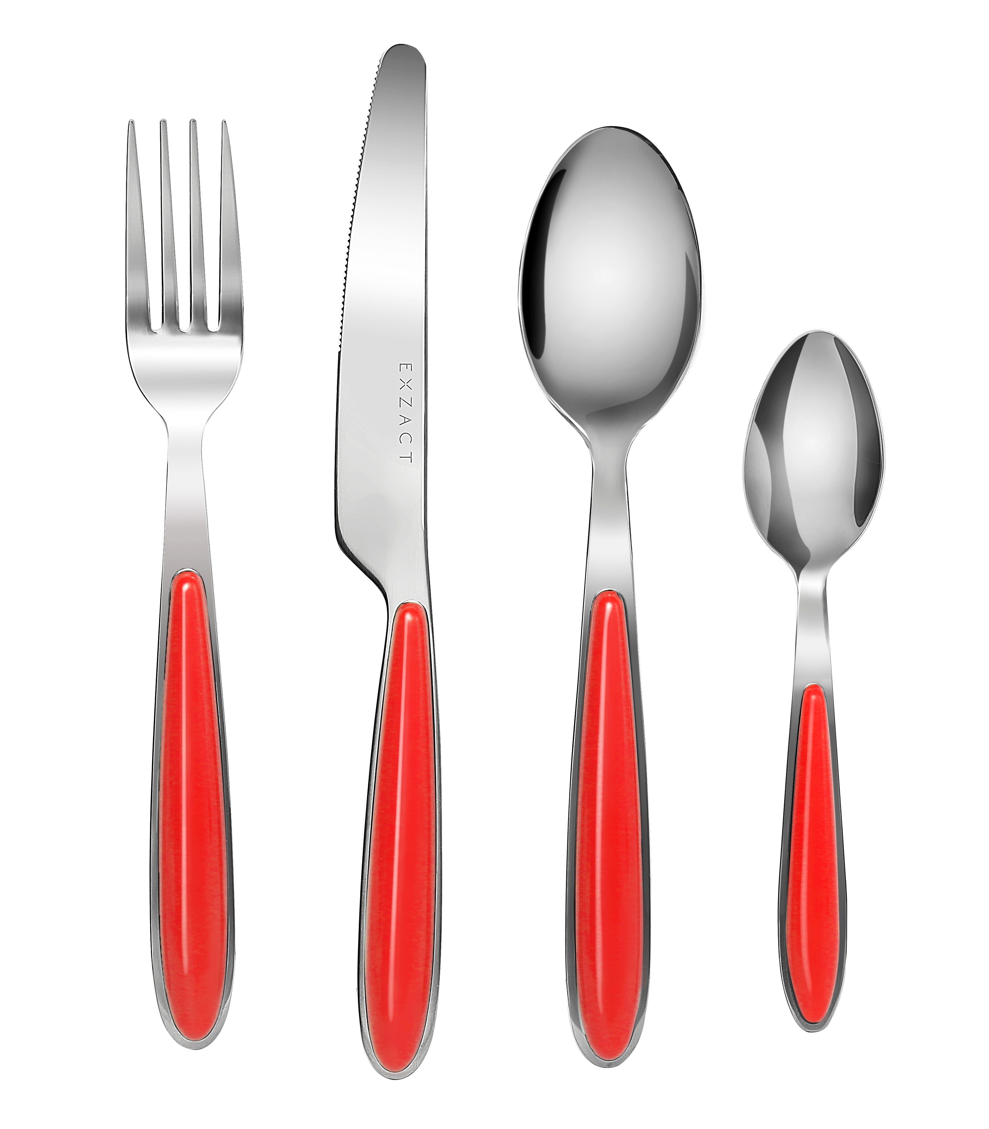 EXZACT Cutlery Set, Stainless Steel with Color Handles - EX07