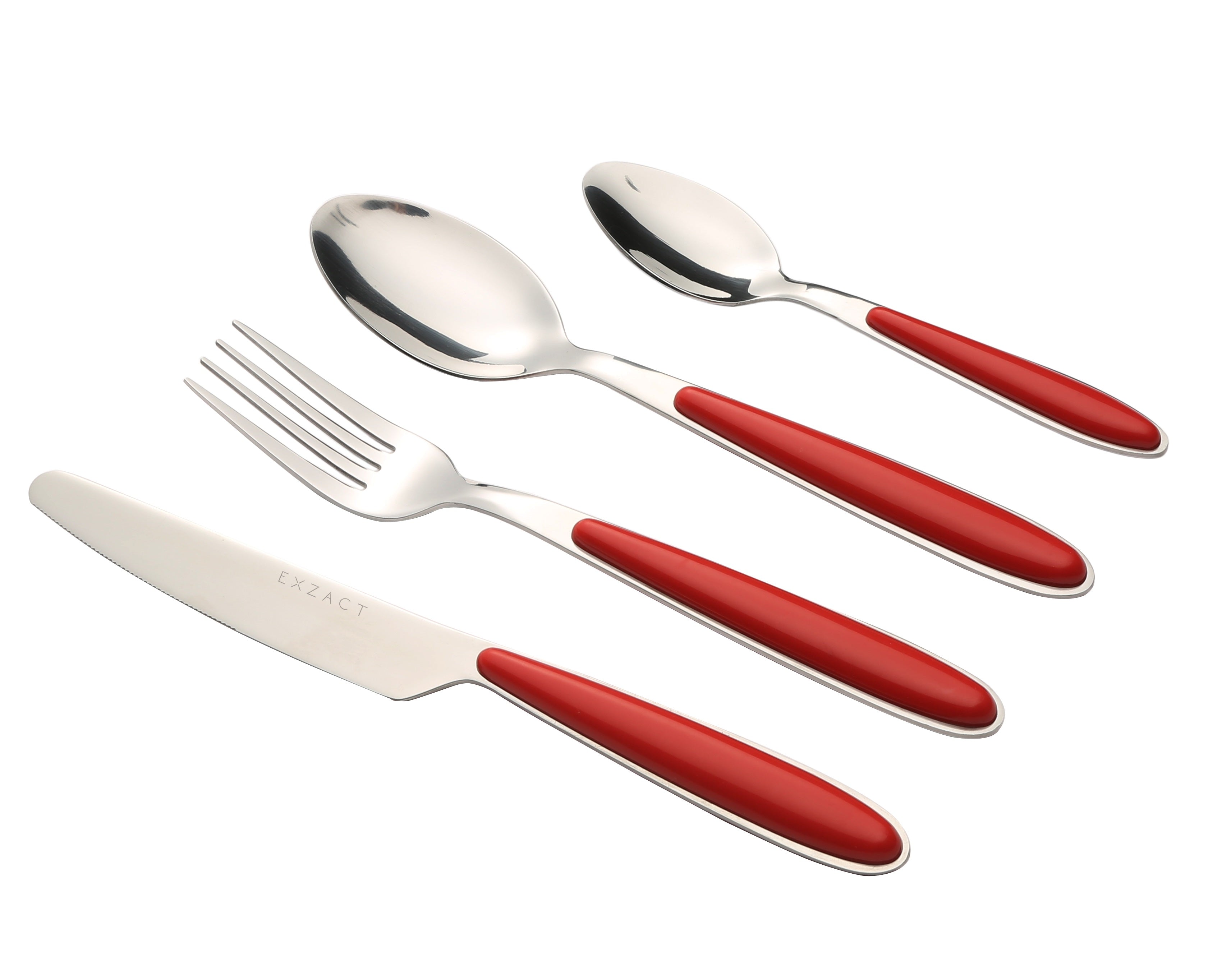 EXZACT Cutlery Set, Stainless Steel with Color Handles - EX07