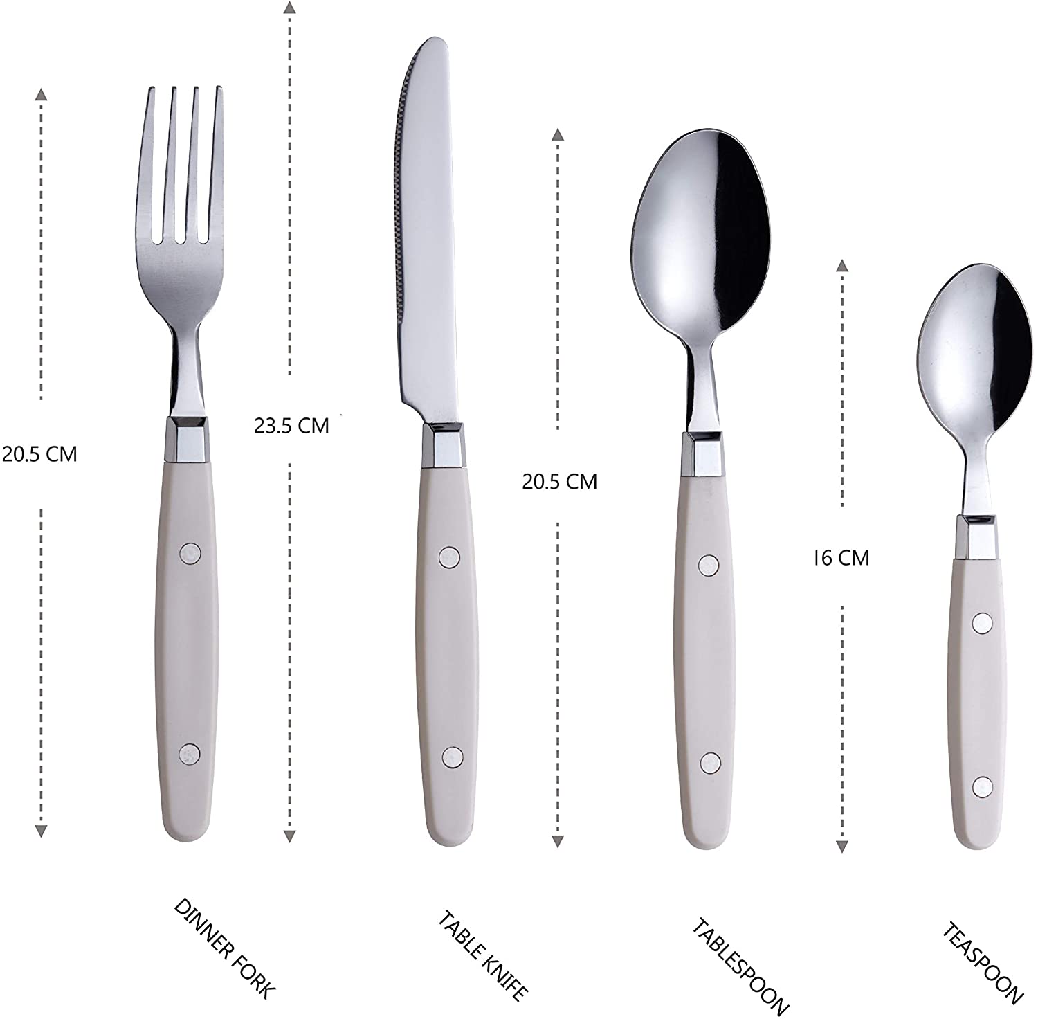 EXZACT Cutlery Set 24pcs Stainless Steel - with Rivet Craft Handles/Retro Style Flatware