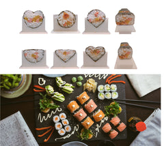 EXZACT Sushi Maker Kit 10pcs, Rice Roll Mould Set 5 Unique Shapes