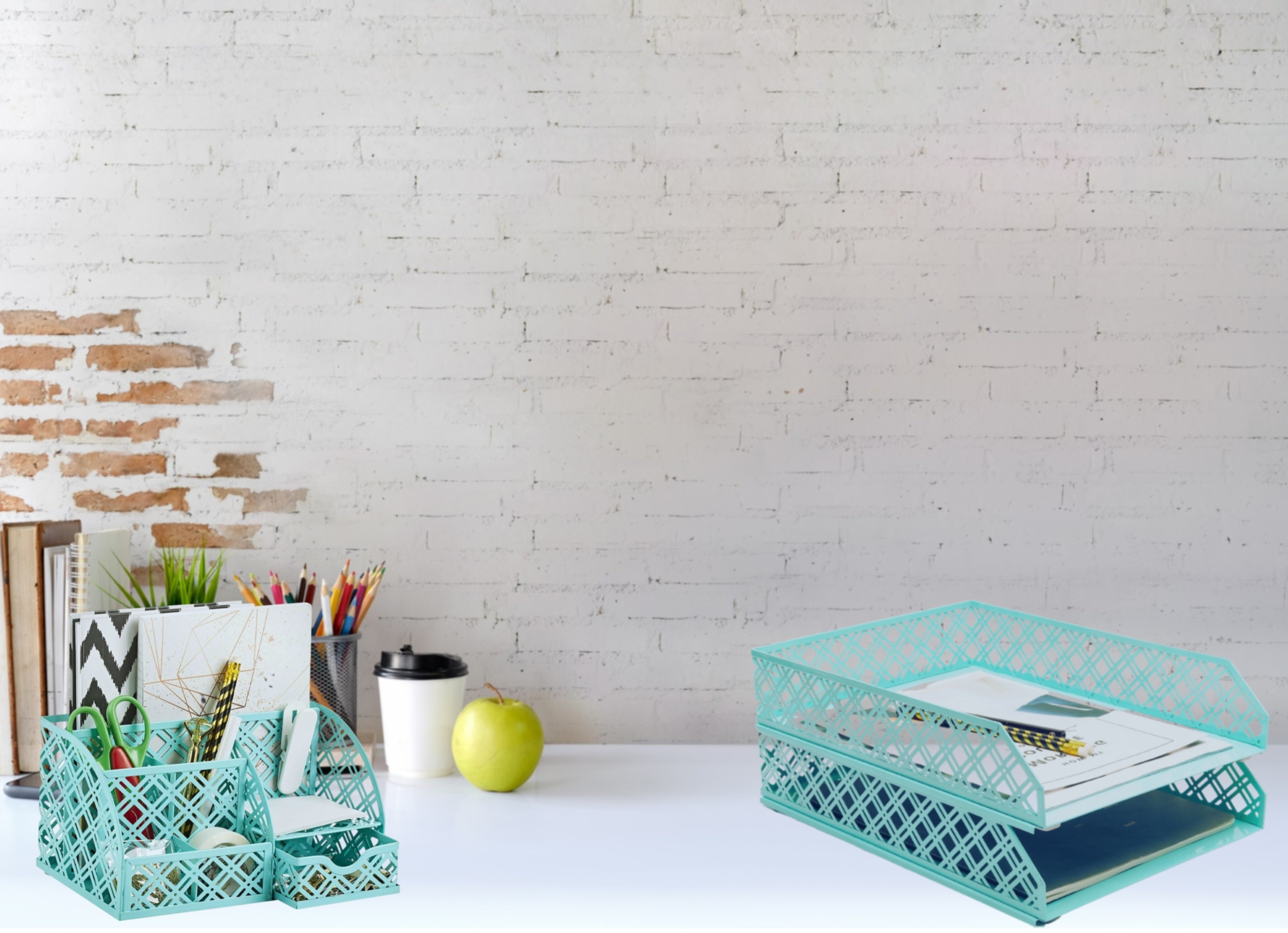 Exerz Letter Trays 2pcs Stackable Paper Sorter/Desk Organiser