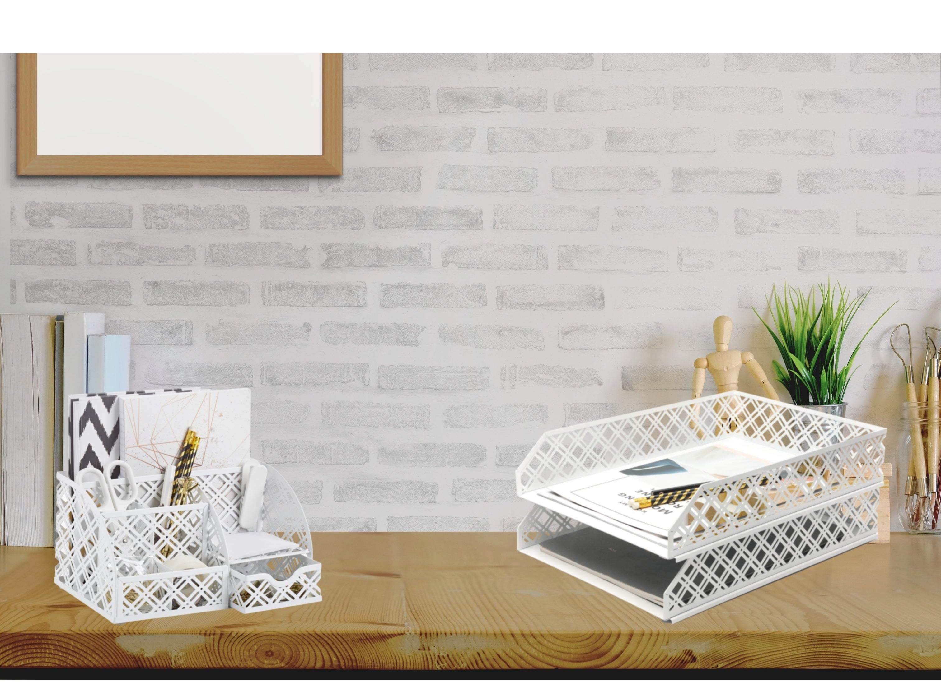 Exerz Letter Trays 2pcs Stackable Paper Sorter/Desk Organiser