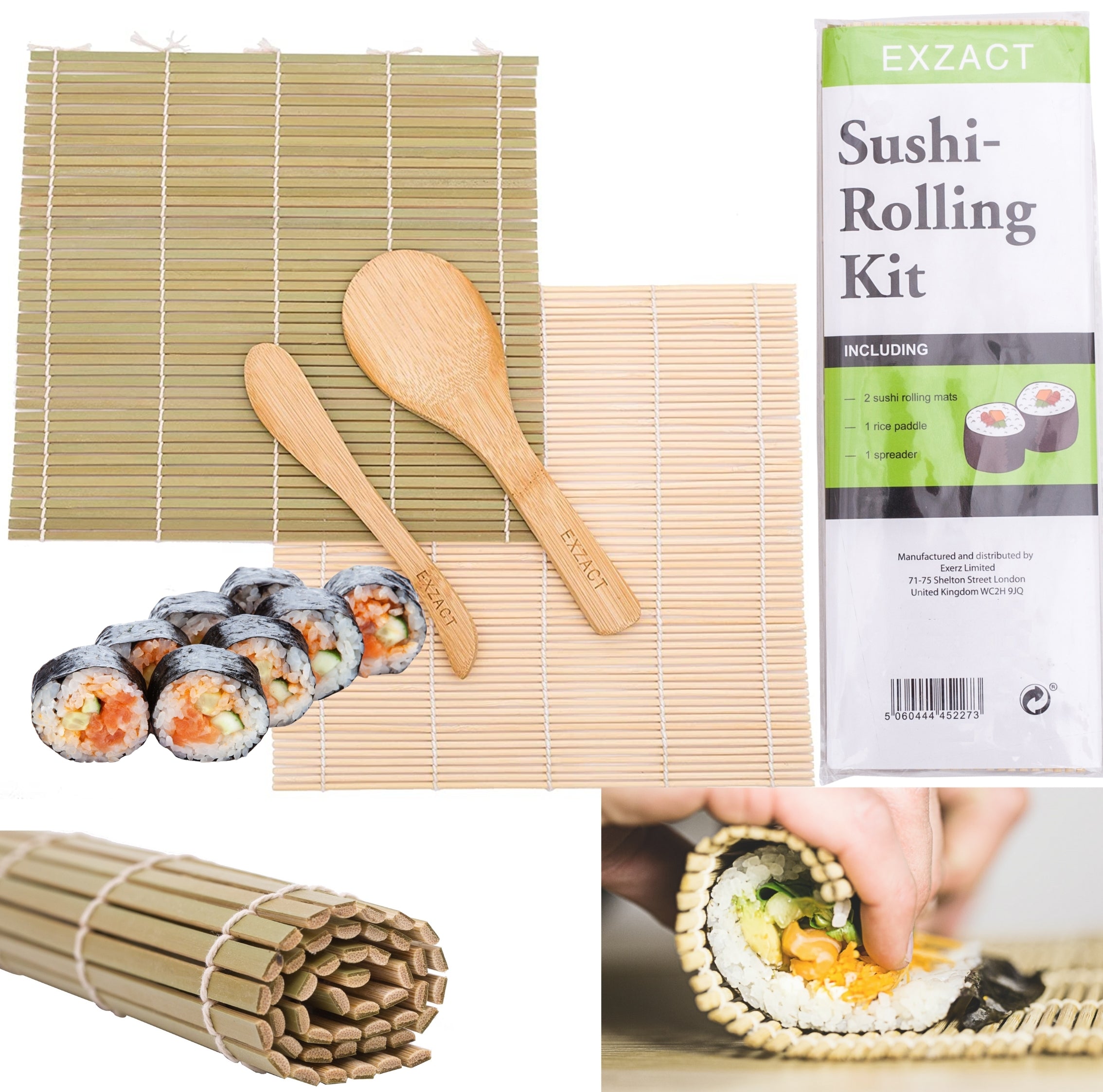EXZACT Sushi Rolling Mat 4pcs Sushi Maker Kit