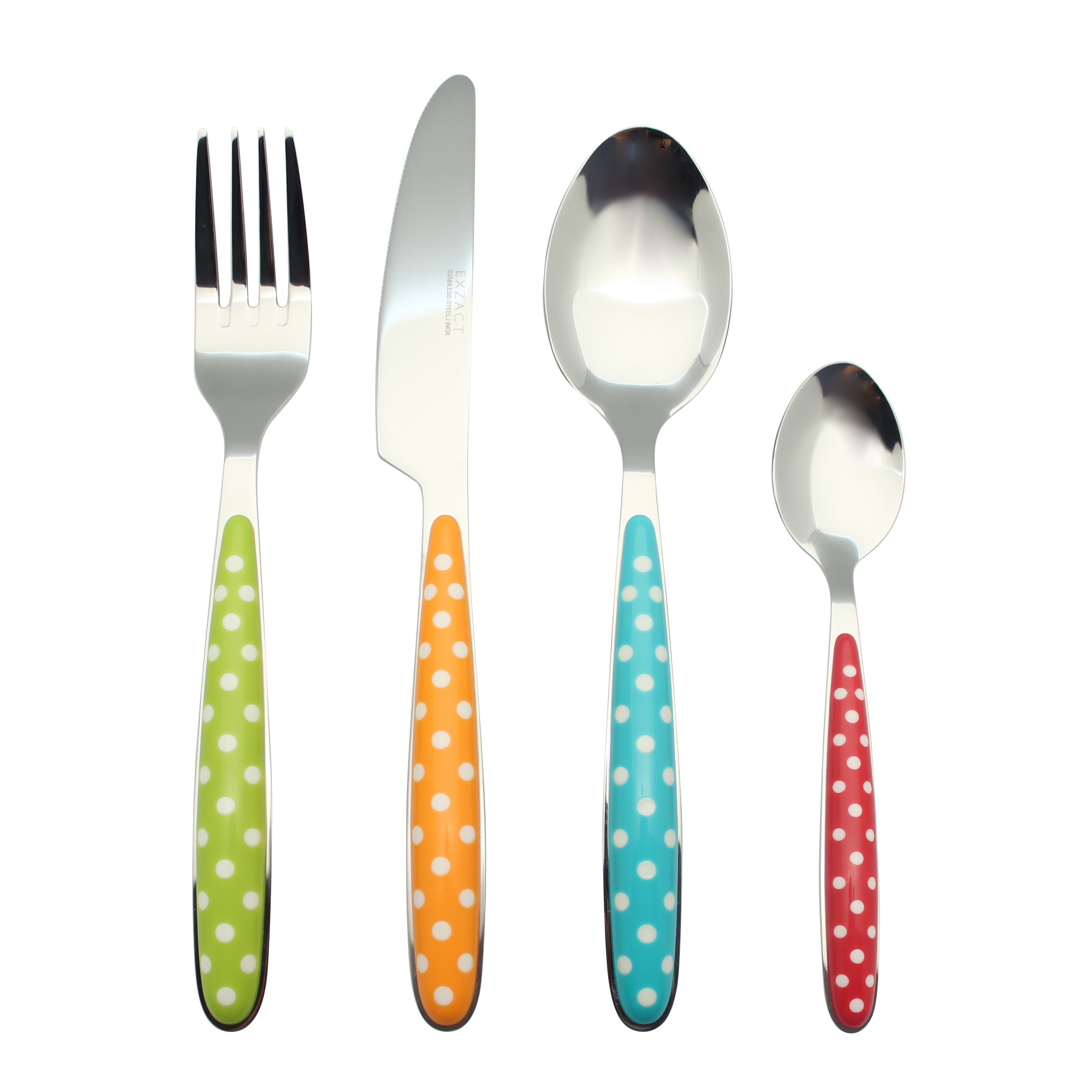 EXZACT Cutlery Set, Stainless Steel with Color Handles - EX07