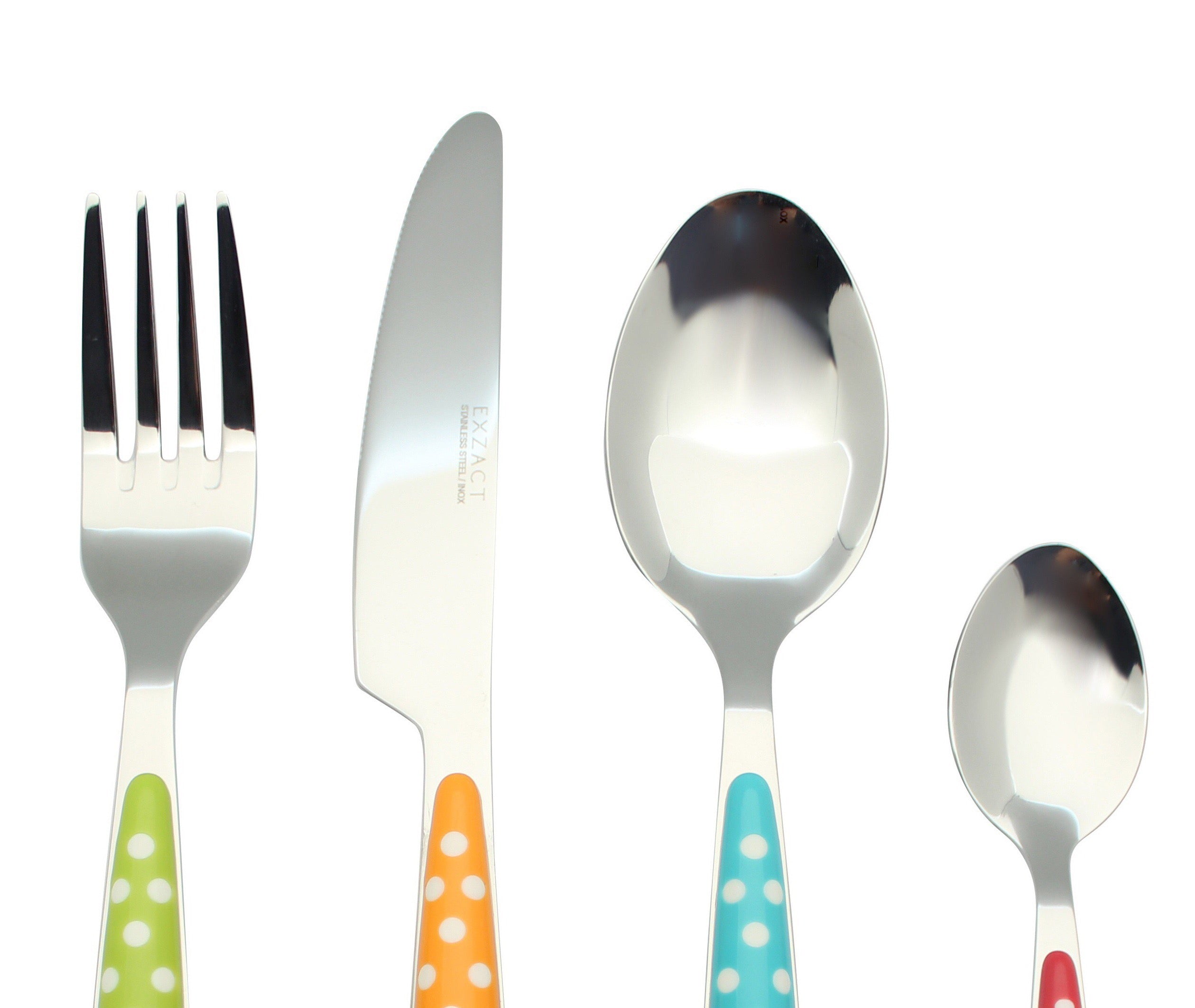 EXZACT Cutlery Set, Stainless Steel with Color Handles - EX07
