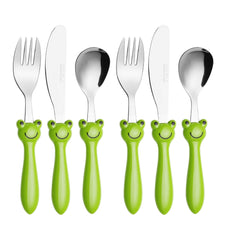 Exzact Children's Cutlery Stainless Steel 6pcs Set/Kids Cutlery (Frog x 6)