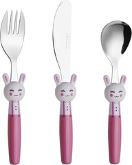 Exzact Children Cutlery Stainless Steel 3pcs - 1 x Fork, 1 x Knife, 1 x Spoon