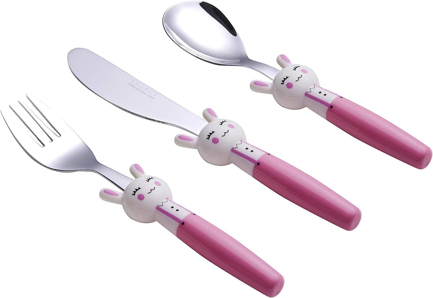 Exzact Children Cutlery Stainless Steel 3pcs - 1 x Fork, 1 x Knife, 1 x Spoon