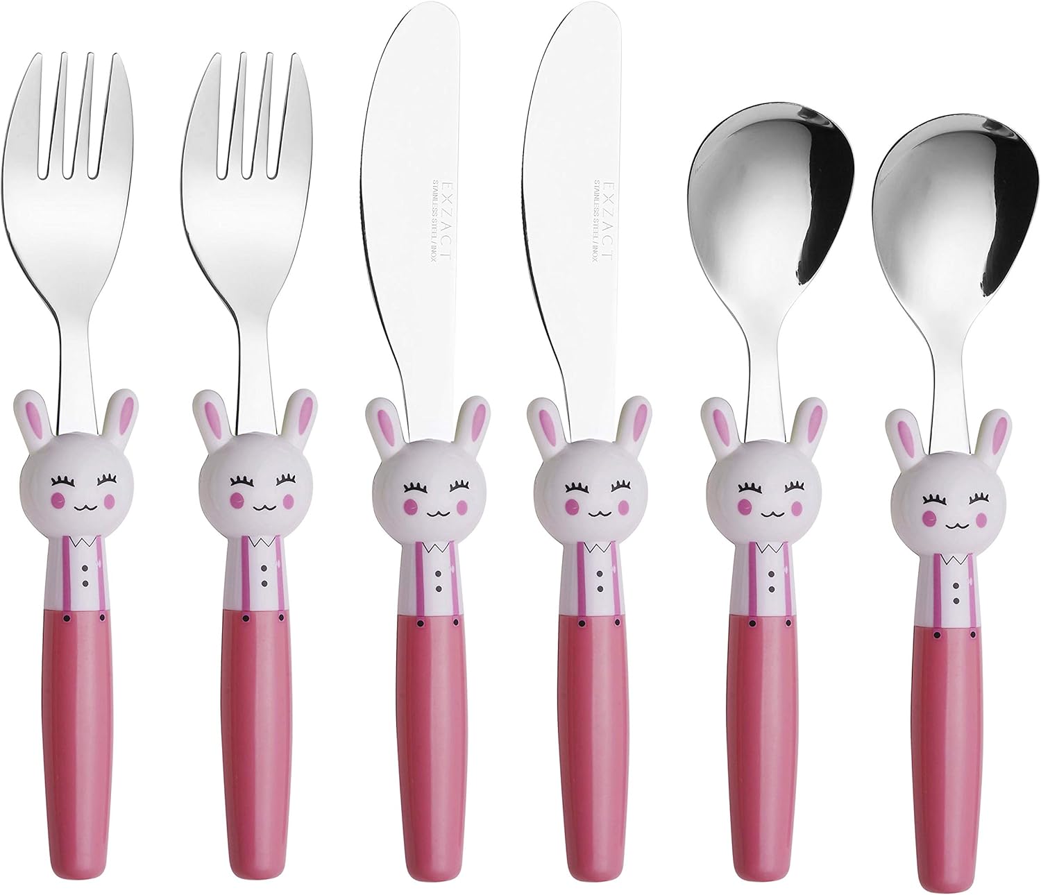 Exzact Children's Cutlery Stainless Steel 6pcs Set/Kids Cutlery (Rabbit x 6)