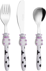 Exzact Children Cutlery Stainless Steel 3pcs - 1 x Fork, 1 x Knife, 1 x Spoon