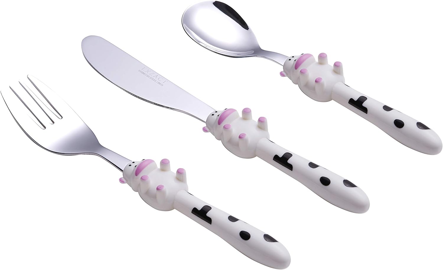Exzact Children Cutlery Stainless Steel 3pcs - 1 x Fork, 1 x Knife, 1 x Spoon