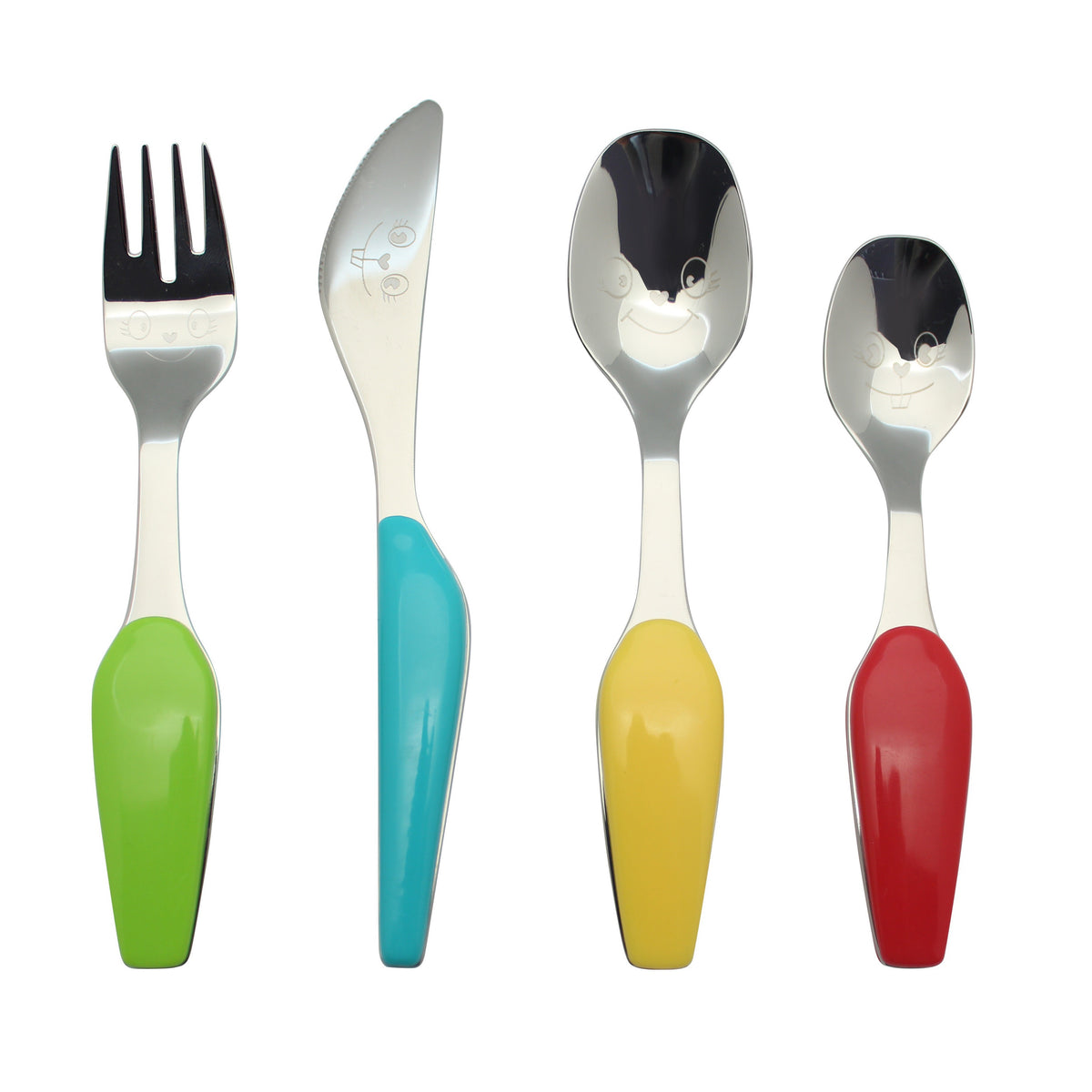 Exzact Childrens Cutlery 4pcs Stainless Steel/Kids Cutlery