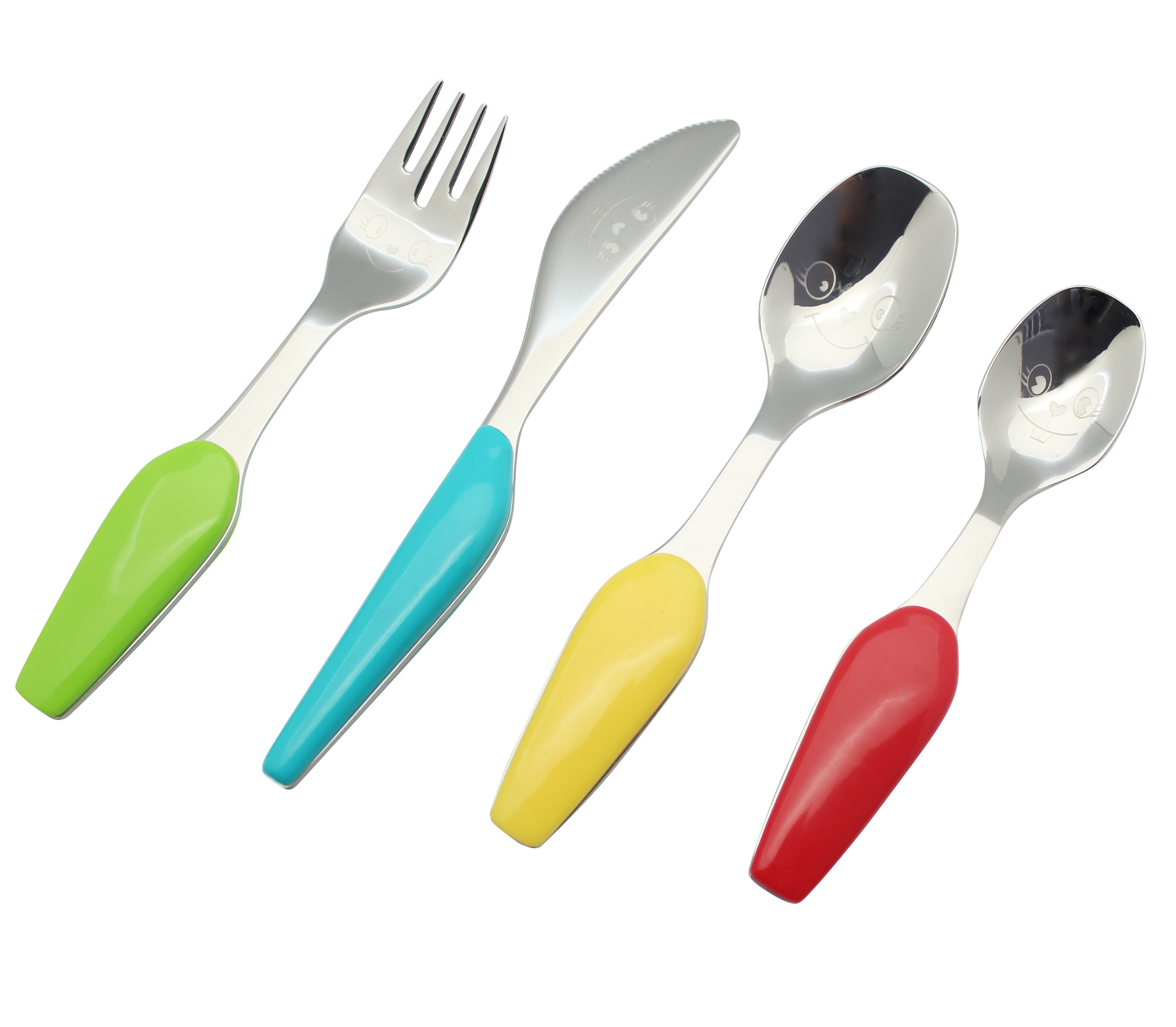 Exzact Childrens Cutlery 4pcs Stainless Steel/Kids Cutlery